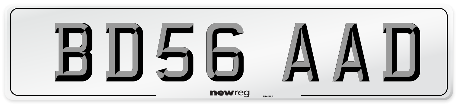 BD56 AAD Number Plate from New Reg